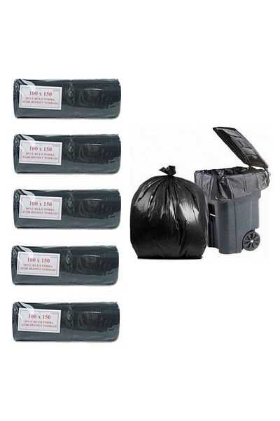 Ögem Hantal Size Heavy Duty Garbage Bag 100x150 Cm 10 Pieces Roll 5 Pack