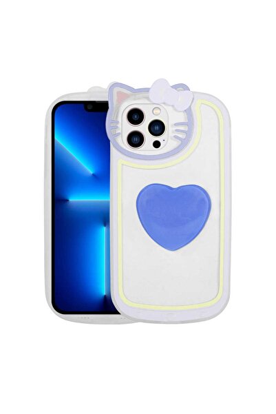 zore حافظة هاتف ابل ايفون 13 برو ماكس شفافة مع غطاء إيقاعي على شكل قطة مع مقب...