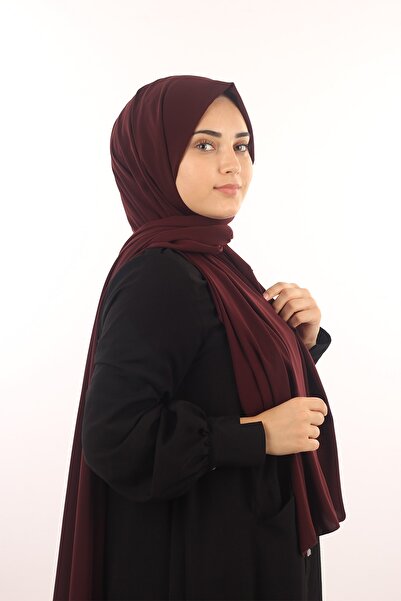 Sima Koyu Bordo Medine İpeği Şal