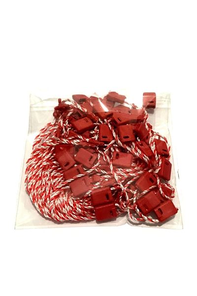 Grdall Locked Rope, Locked Label Rope Red-white 100 Pieces