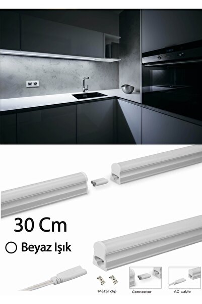 Cata Mutfak Tezgah Aydınlatması-raf Aydınlatması 30cm Led Anahtarlı Set- Beyaz
