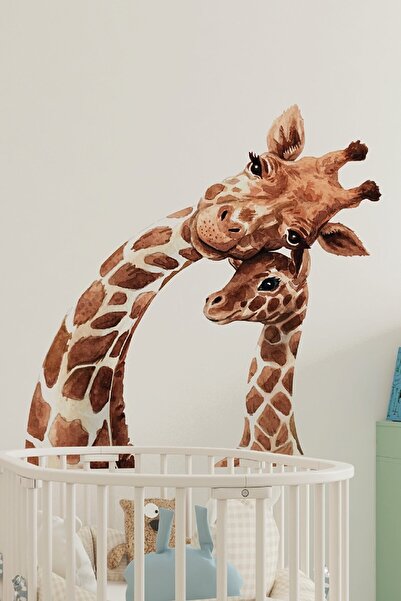 Pandas ملصق حائط لتزيين غرفة الأطفال على شكل زرافة للأم والطفل