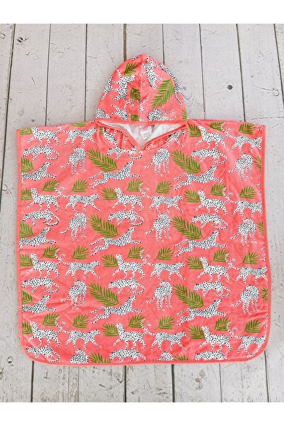 JUNİPERUS 9/12 Yaş Bornoz Plaj Havlusu Panço Kapüşonlu %100 Pamuk Emici