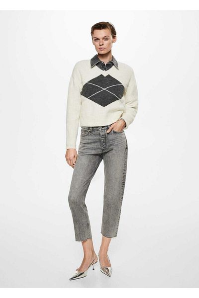 MANGO Woman Geometric Patterned Sweater