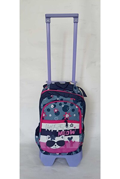 ASTRAL Шкільний рюкзак з котячим і квітковим візерунком