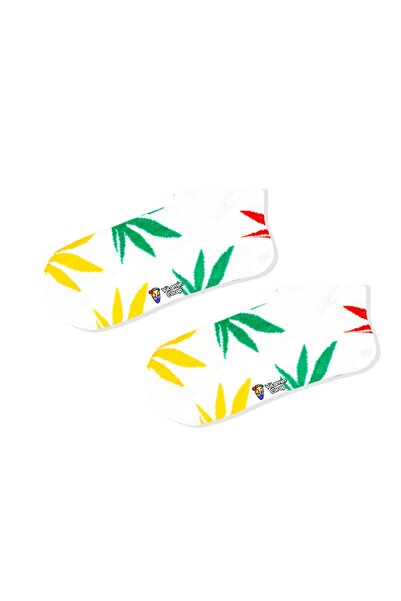 Limmon Store Colorful Leaf White Booties Colorful Socks