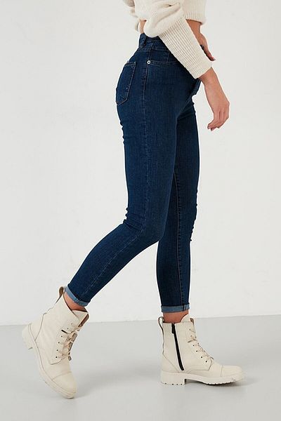 Trn JNS Pantaloni de blugi skinny de culoare albastră
