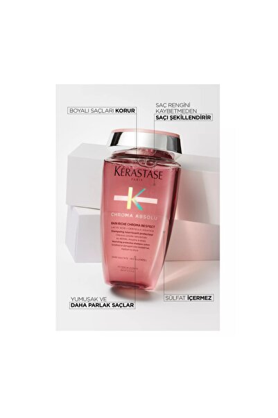 Kerastase Chroma Absolu Bain Riche Respect Softness Less Color Induced Frizz Shampoo 250 Ml