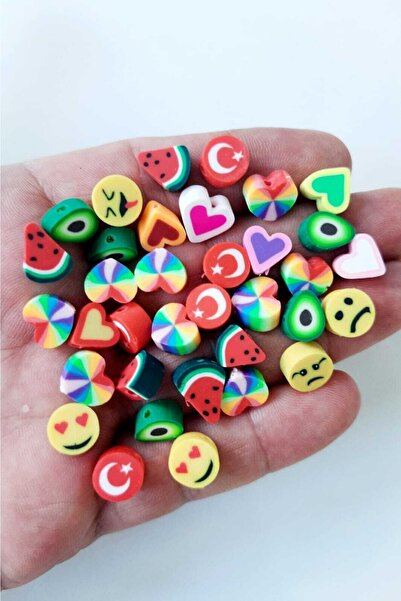 ella'nın çarşısı 6 смесени полимерни Fimo мъниста, изработка на бижута.