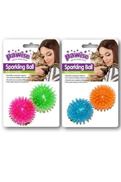Pawise 28211 Zıplayan Top Mavi-turuncu Kedi Oyuncağı 4 Cm.