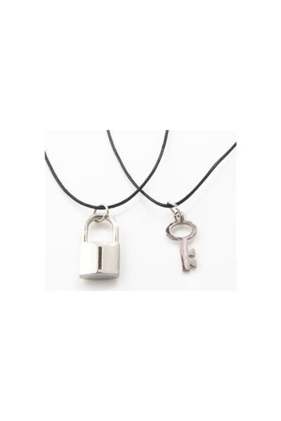 Genel Markalar Anahtar Kilit Best Friends Bff Deri İpli Kolye 2'li