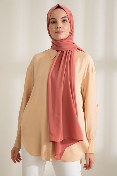 Larissa Scarf Medina Silk Shawl Coral