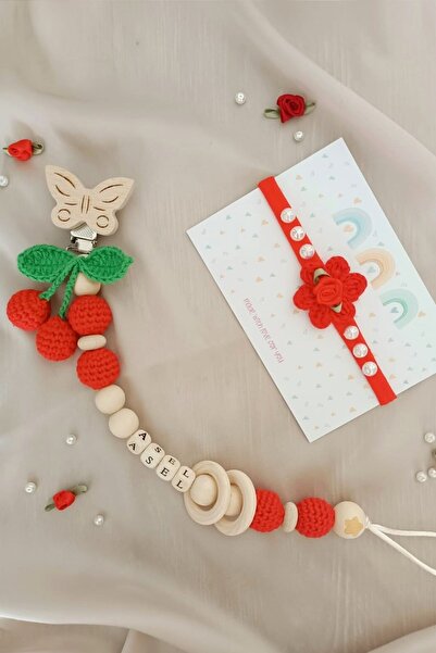 Anivex Isimli Emzik Zinciri, Emzik Akısı, Emzik Tutucu Bebek Bandanası Kız Ço...