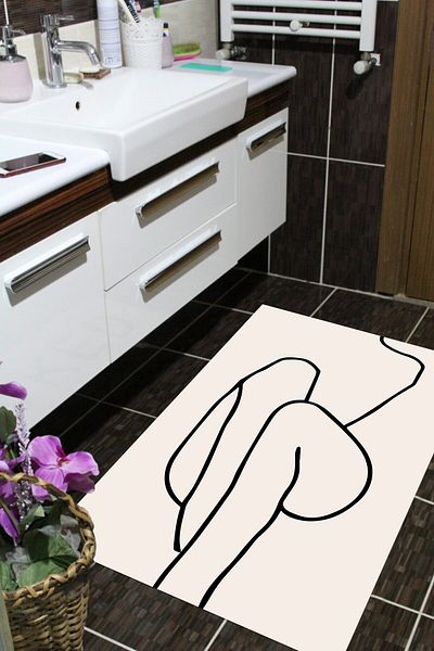 eco concept 60x100 Cm Patterned Written Non-Slip Based Bathroom Mat - Decorative Mat
