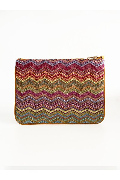 HEYBE'S Kadın Renkli Çizgili Portföy El Çantası