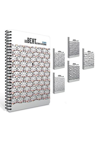 Gıpta Set de 3 Beat Spiral A4 80 coli pătrate