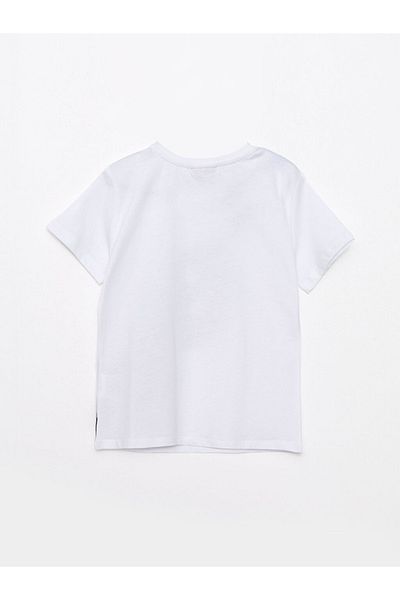 LC Waikiki Tricou din bumbac pentru fete - decolteu, imprimat, maneca scurta