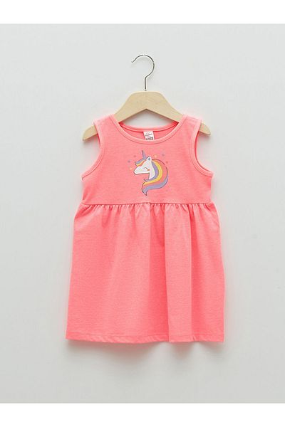 LC Waikiki Crew Neck - Baby Girl Printed Dress