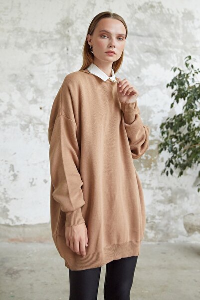 InStyle Sera Chain Detailed Knitwear Sweater - Beige