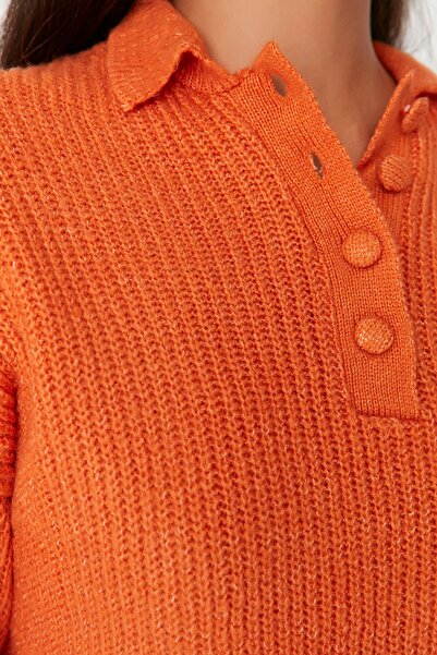 Trendyol Collection Orange Crop Soft Textured Knitwear Sweater TWOAW23KZ01835