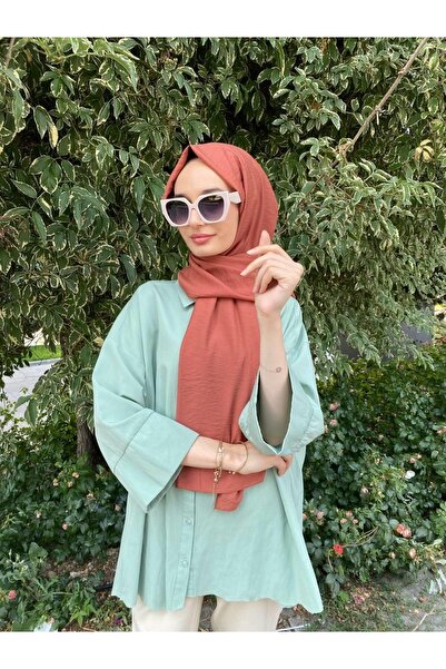 Siyane Ipekyolu Eşarp Scarf Kendinden Kırışık Kumaş Tek Renk Jazz Şal 00516 K...