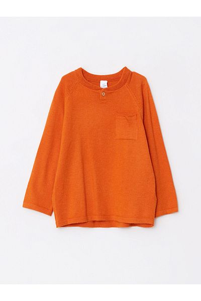 LC Waikiki Crew Neck Long Sleeve Basic Baby Boy Knitwear Sweater