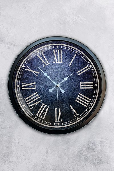 Kasva Concept Gift 40 cm Black Metal Blue Wall Clock