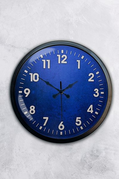 Kasva Concept Cadou 40 Cm Ceas de Perete Albastru Metal Negru