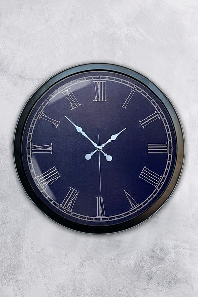 Kasva Concept Gift 40 cm Black Metal Blue Wall Clock