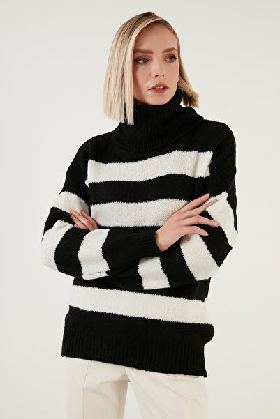 Lela Color Blocked Turtleneck Thick Winter Sweater Women's Sweater 4615017