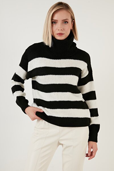 Lela Color Blocked Turtleneck Thick Winter Sweater Women's Sweater 4615017