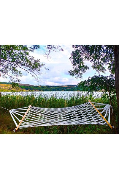 relax ipek hamak -çift Kişilik Çift Örgü Pamuk Hamak El Örgüsü Sık Örgülü Bahçe Piknik Kamp Salıncak