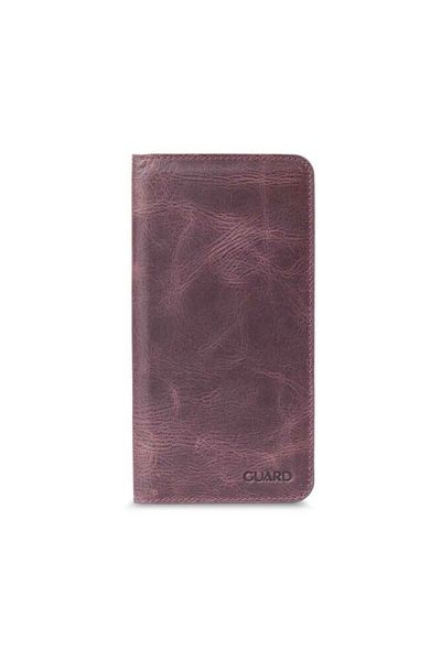 GUARD Antique Burgundy Phone Set Headset Hand Portfolio, Genuine Leather