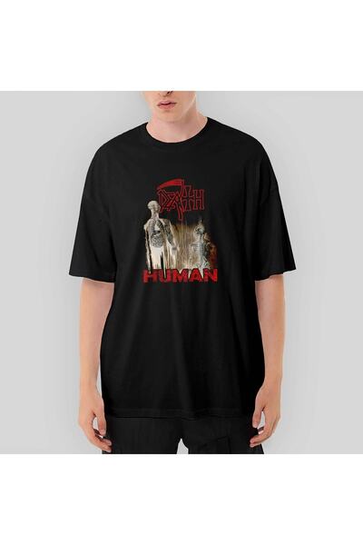 Z zepplin Tricou negru supradimensionat Death Human