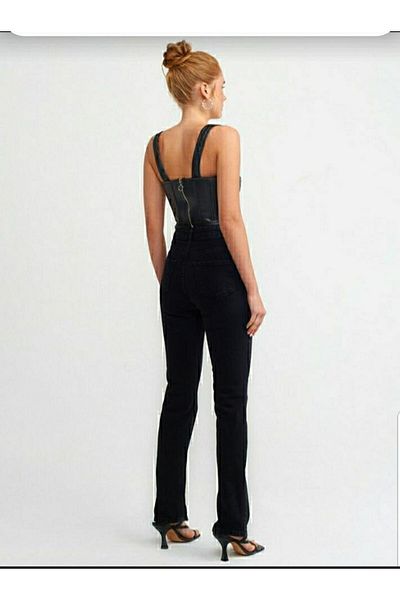 Trn JNS Pantaloni palazzo negri cu lycra largi anii 90 super înalți