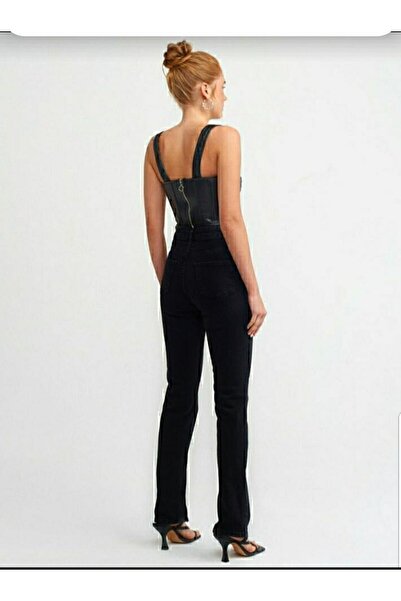 Trn JNS Black Loose Lycra 90's Super High Loose Jeans Palazzo Trousers