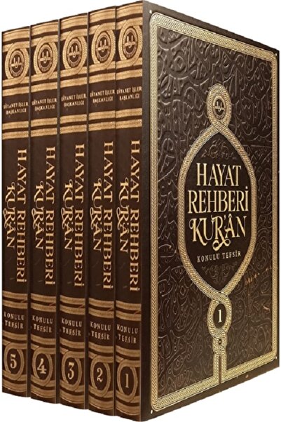 Türkiye Diyanet Vakfı Yayınları Hayat Rehberi Kuran Konulu Tefsir 5 Cilt Orta...
