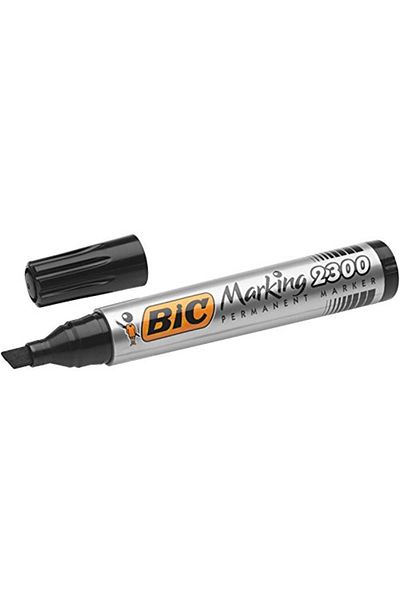 Bic Marker 2300 Cutting Tip Permanent Marker Black Box of 12