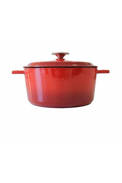 Lava Red Trendy Cast Iron Round Deep Casserole 24 cm