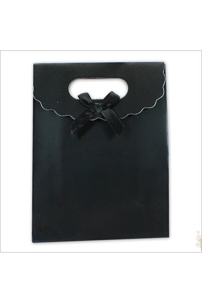 Süsle Baby Party El Geçmeli Karton Çanta 38 X 27 X 15 Cm, Siyah - 12 Adet