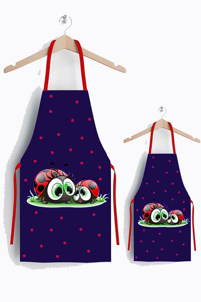 AYSHOME مجموعة مريلة الأم والطفل من Ays Home Ladybug