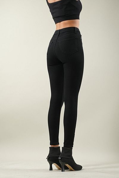 SANTA BELLA Ela Black Skinny Jean pentru femei Fadeless Power Lycra Gatherer