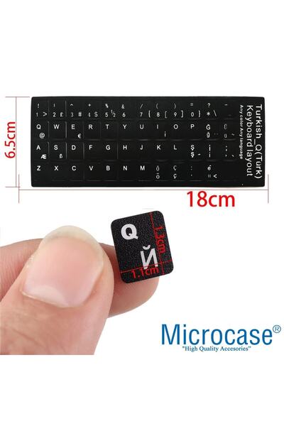 Microcase Arapça Q Klavye Etiketi Laptop Macbook Pc Sticker - Beyaz Al3037