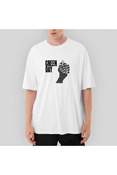 Z zepplin Tricou alb supradimensionat Green Day Bomb 2