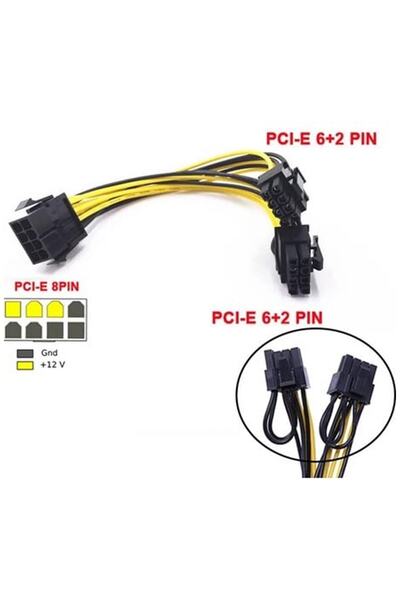 Alfais 4880 Pci-e 8 Uyumlu Pin Ekran Kartı Express Power Güç Çoklayıcı Y Kablosu