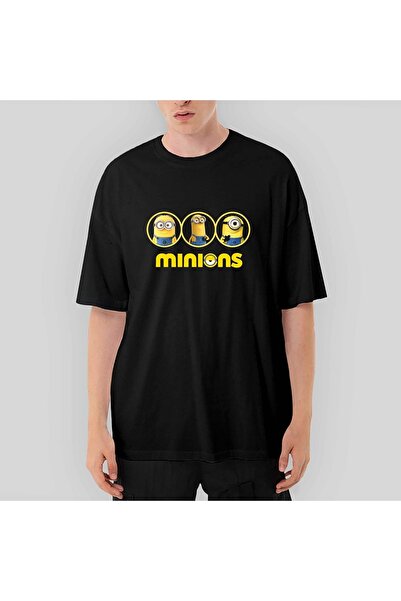 Z zepplin Tricou negru supradimensionat Minions