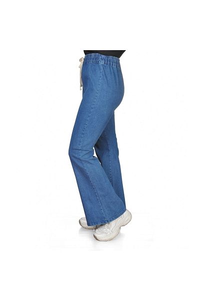 Fresh&Moda Women's Elastic Waist Spanish Lycra Blue Jeans
