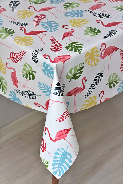 DDHOME Lined Erasable PVC Oilcloth Tablecloth Flamingo - 8094-1