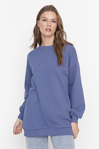 Trendyol Modest Sweatshirt - Purple - Oversize