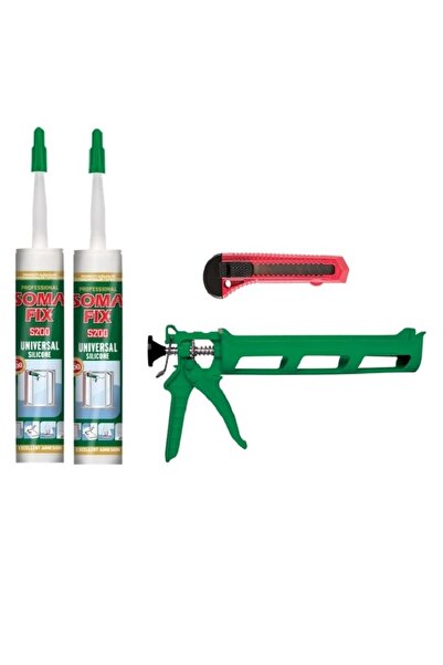 Somafix 2 Adet Siyah Silikon Silikon Tabancası Falçata Seti